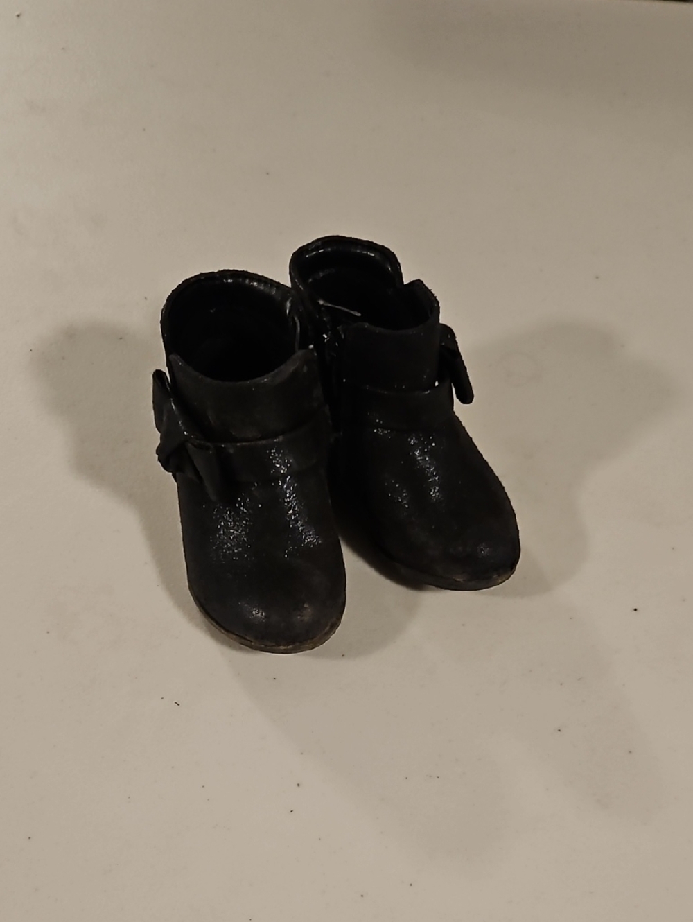 Cat & Jack Black Girls' Ankle Boots with Side Buckle
